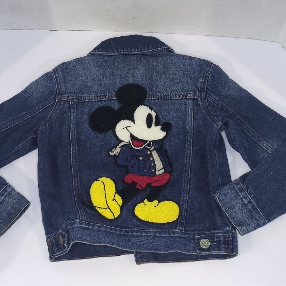 Baby Gap Disney 5T Embroidered Vintage Mickey Mouse Denim Classic Festive Euro